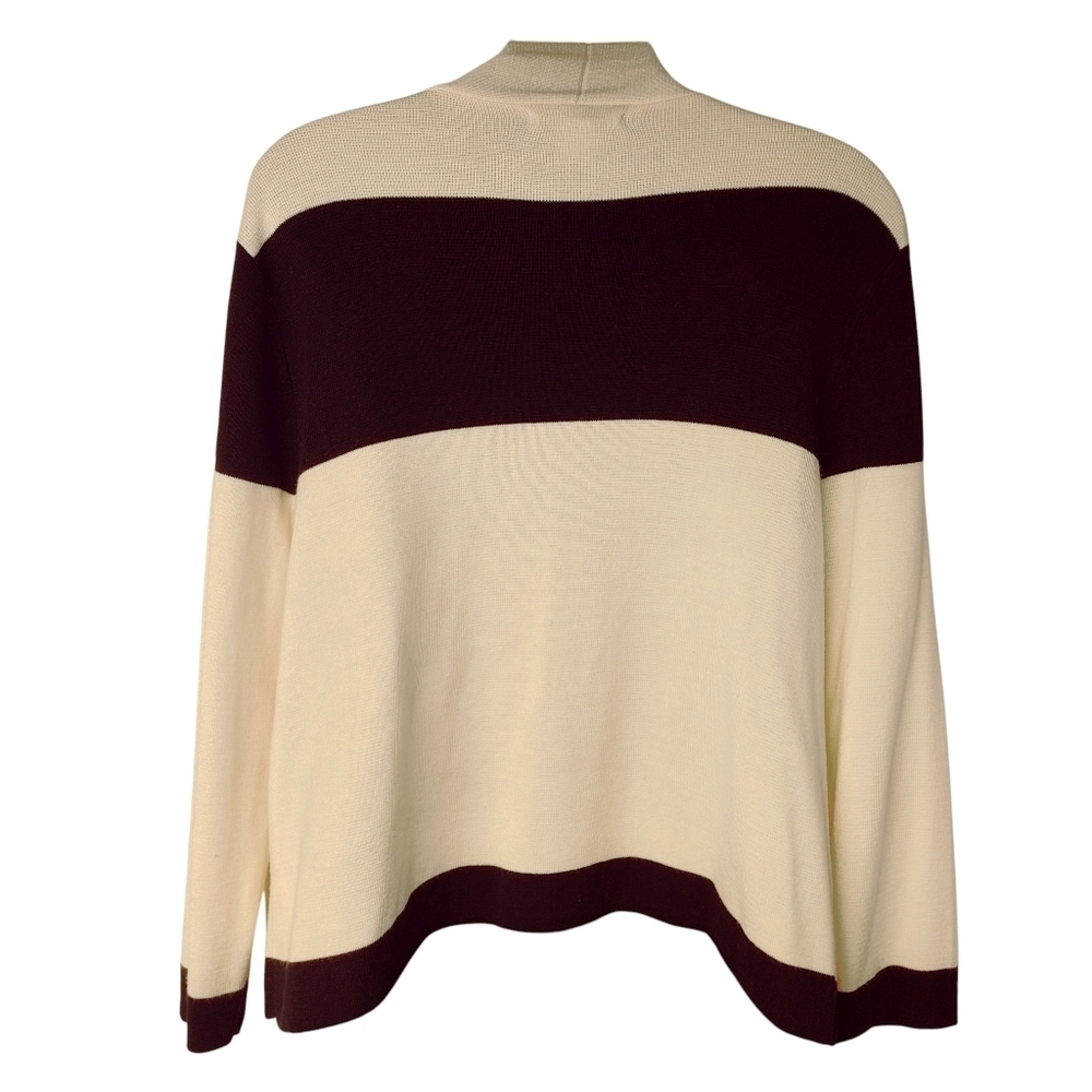 Liz Claiborne Women 3/4 Sleeve Open Front  Cardigan  Black & Ivory Size PXL - Picture 2 of 5